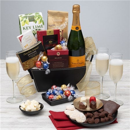 Champagne &amp; Truffles Gift Basket Veuve