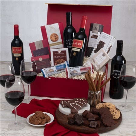 Curated Red Wine and Chocolate Gift Box