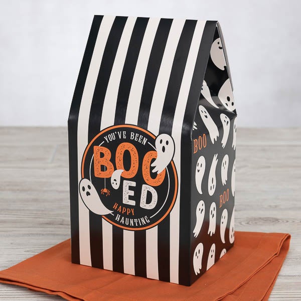 Halloween BOO Black & White Stripe Gable Box -                                                       