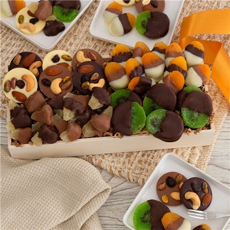 Premium Belgian Chocolate Dipped Fruit &amp; Mandiant Gift Tray