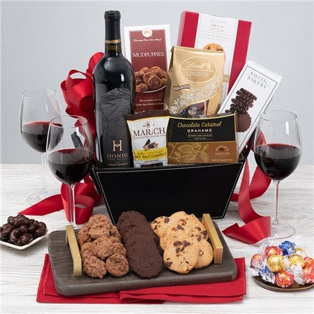 Red Wine &amp; Dark Chocolate Gift Basket - Honig Napa Valley