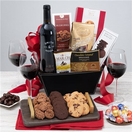 Red Wine &amp; Dark Chocolate Gift Basket - Smith and Hook