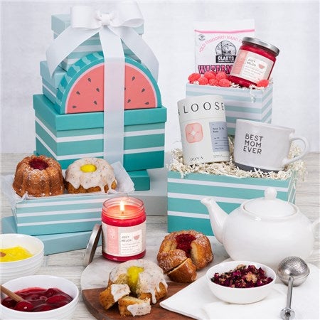 Tea Candle &amp; Bundt Cakes Gift Tower 