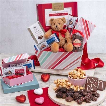 Teddy Bear and Candy Gift Basket