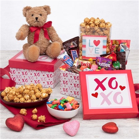 Valentine&#39;s Day Chocolates &amp; Teddy Bear Gift Box