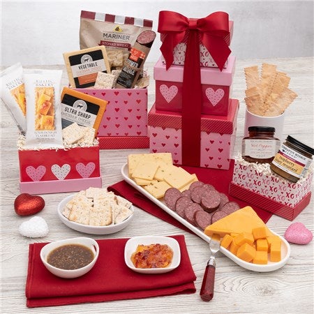 Valentine&#39;s Day Meat And Cheese Gift Tower
